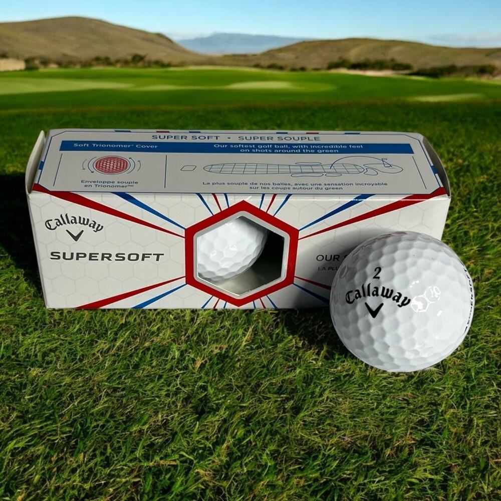 Callaway SuperSoft Golf Ball Balls Sleeve of‎ 3 Golfing White #2 SEI Logo